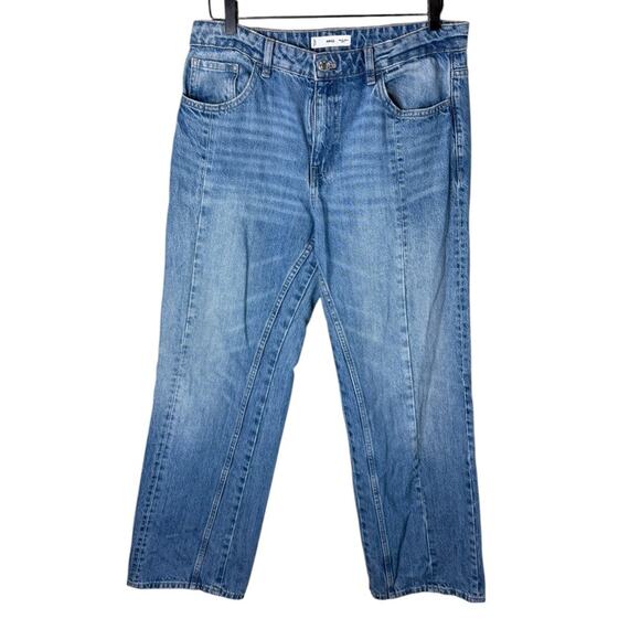 Mango Women’s Sz 8 Straight Jeans with Decorative Seams - Picture 2 of 8